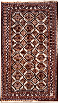 Baluch White Hand Knotted 3'4" X 6'3"  Area Rug 100-11270