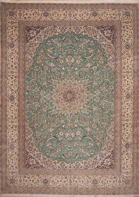 Nain Green Hand Knotted 99 X 135 Area Rug 100-11273 Image 0