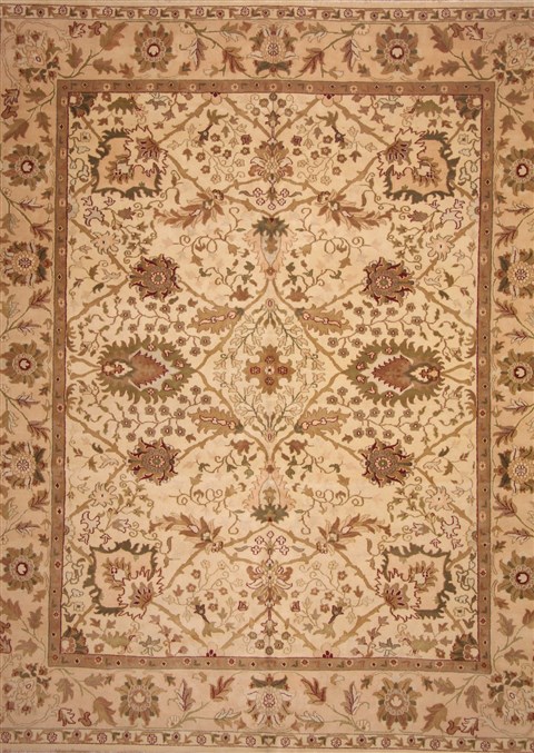 Jaipur Beige Hand Knotted 119 X 153  Area Rug 100-11276 Image 0