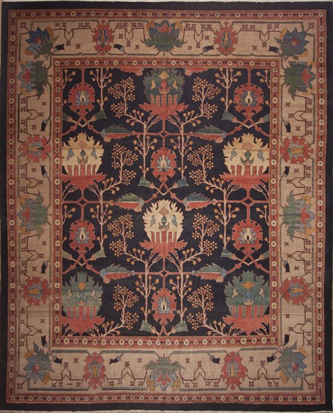 Tabriz Blue Hand Knotted 138 X 169  Area Rug 100-11277 Image 0