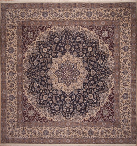 Nain Blue Square Hand Knotted 139 X 142  Area Rug 100-11286 Image 0