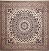 Nain White Square Hand Knotted 133 X 138  Area Rug 100-11287 Thumb 0