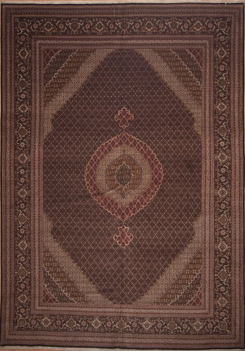 Tabriz Brown Hand Knotted 113 X 160  Area Rug 100-11290 Image 0