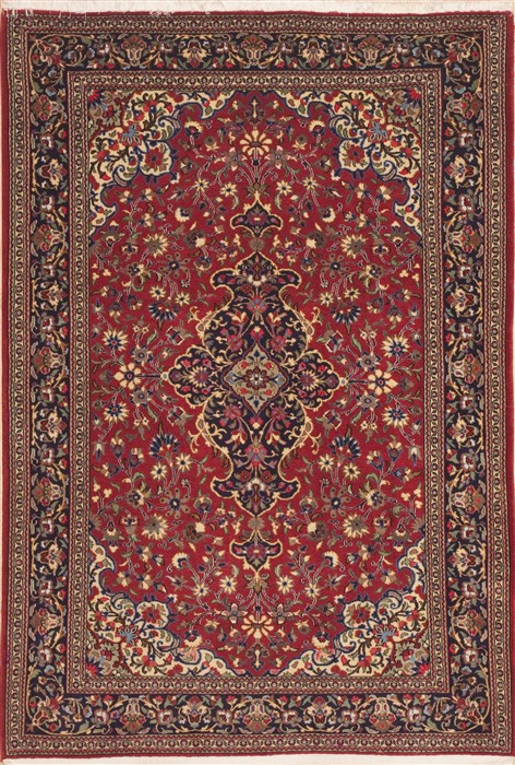 Qum Red Hand Knotted 47 X 66  Area Rug 100-11293 Image 0