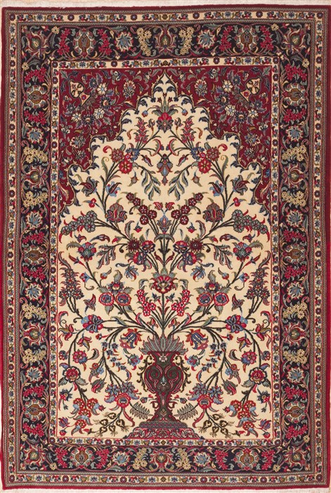 Qum Beige Hand Knotted 47 X 69 Area Rug 100-11294 Image 0