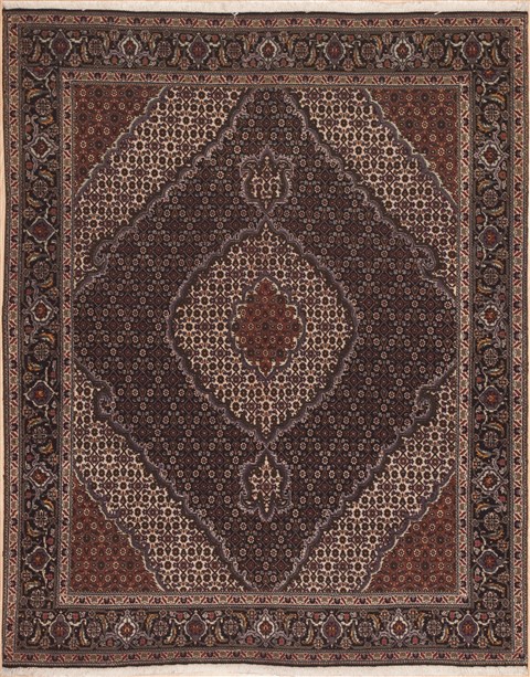 Tabriz Brown Hand Knotted 52 X 67 Area Rug 100-11295 Image 0