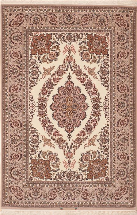 Tabriz White Hand Knotted 43 X 65 Area Rug 100-11302 Image 0