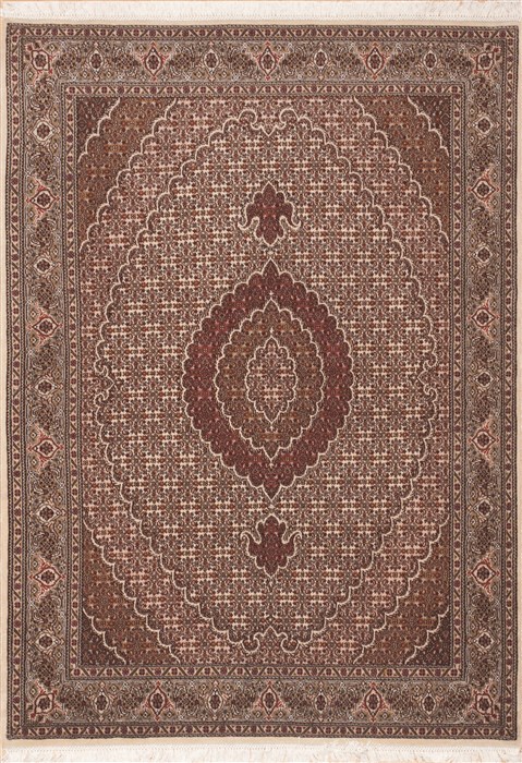 Tabriz Brown Hand Knotted 411 X 610 Area Rug 100-11306 Image 0
