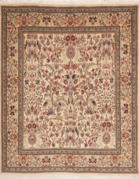 Tabriz Beige Hand Knotted 49 X 511  Area Rug 100-11307 Image 0
