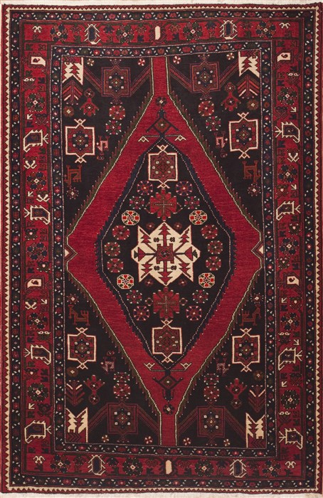 Hamedan Red Hand Knotted 50 X 78 Area Rug 100-11309 Image 0