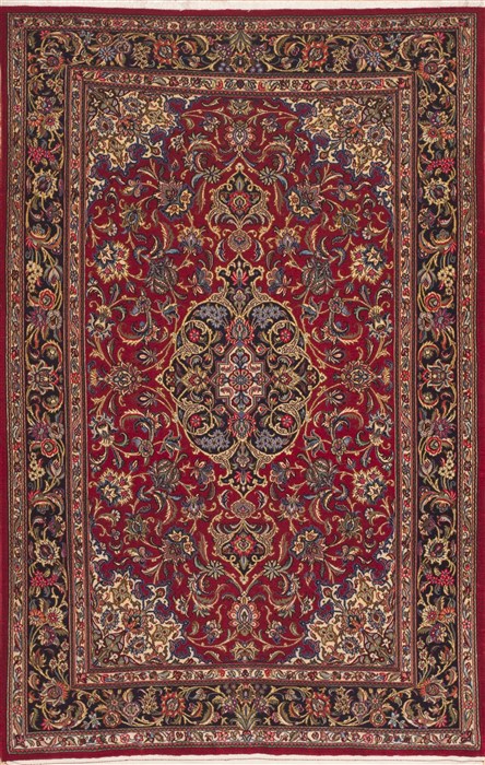 Qum Red Hand Knotted 46 X 70  Area Rug 100-11311 Image 0