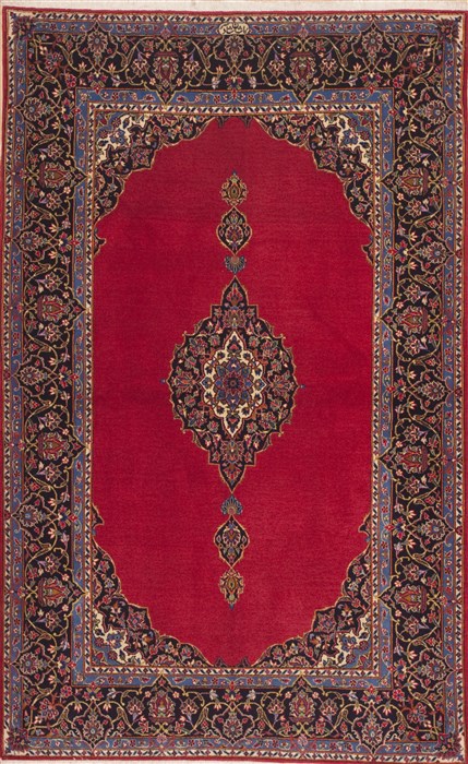 Kashan Red Hand Knotted 47 X 78 Area Rug 100-11313 Image 0