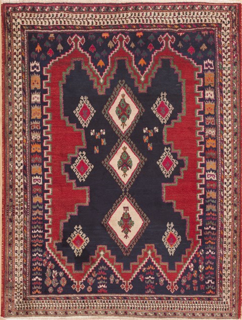 Sirjan Blue Hand Knotted 52 X 69 Area Rug 100-11320 Image 0