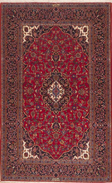 Kashan Red Hand Knotted 47 X 79 Area Rug 100-11331 Image 0