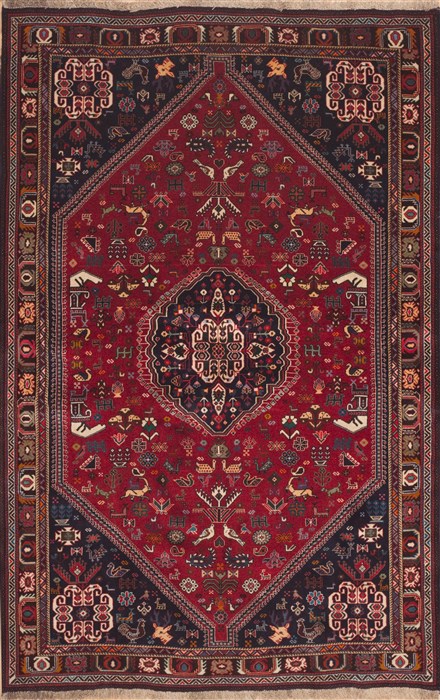 Qashqai Red Hand Knotted 52 X 80 Area Rug 100-11339 Image 0