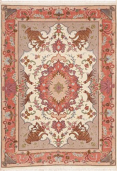 Persian Tabriz Purple Rectangle 3x5 ft Wool Carpet 11343