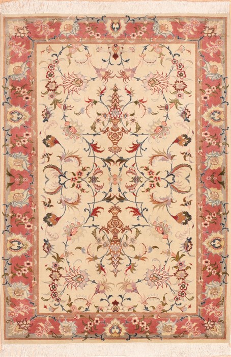 Tabriz White Hand Knotted 34 X 410 Area Rug 100-11351 Image 0