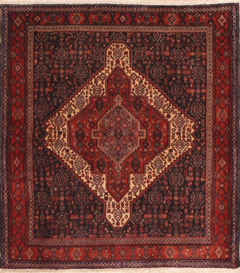 Sanandaj Blue Square Hand Knotted 43 X 43  Area Rug 100-11353 Image 0