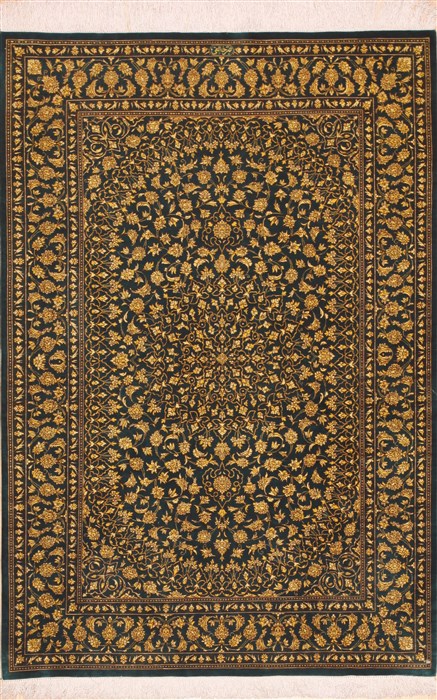 Qum Green Hand Knotted 33 X 411 Area Rug 100-11358 Image 0