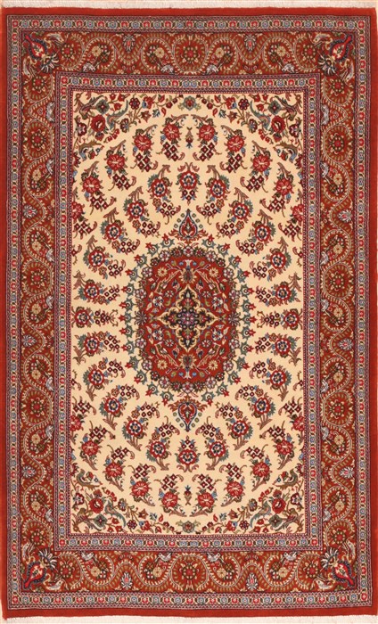 Qum Red Hand Knotted 36 X 57  Area Rug 100-11362 Image 0