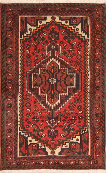 Hamedan Red Hand Knotted 31 X 49 Area Rug 100-11370 Image 0