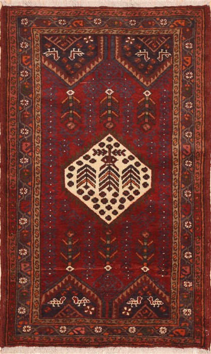 Hamedan Red Hand Knotted 30 X 50 Area Rug 100-11373 Image 0