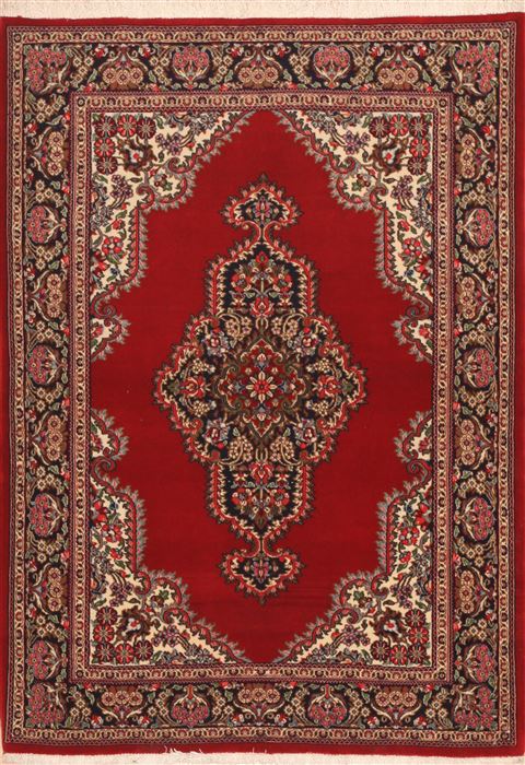Qum Red Hand Knotted 35 X 411 Area Rug 100-11388 Image 0