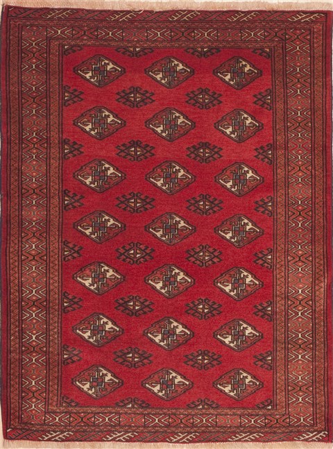Turkman Red Hand Knotted 48 X 68 Area Rug 100-11395 Image 0