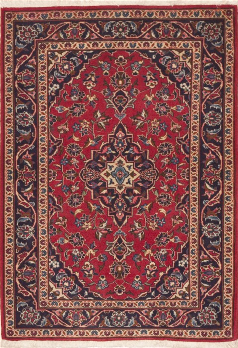 Kashan Red Hand Knotted 33 X 53 Area Rug 100-11409 Image 0