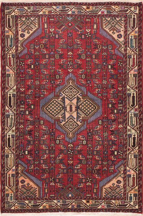 Hamedan Red Hand Knotted 30 X 50 Area Rug 100-11425 Image 0
