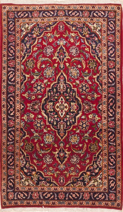 Kashan Red Hand Knotted 32 X 55 Area Rug 100-11426 Image 0