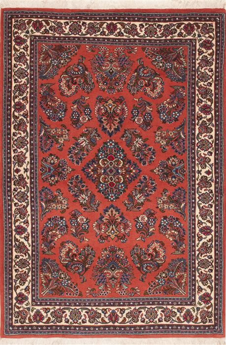 Sarouk Red Hand Knotted 36 X 50  Area Rug 100-11435 Image 0