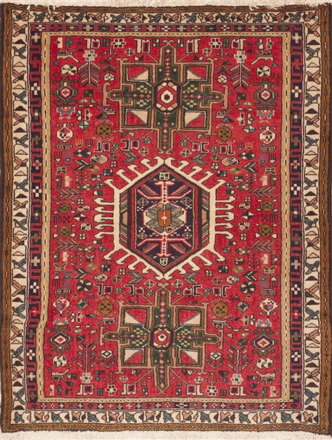 Karajeh Red Hand Knotted 38 X 48  Area Rug 100-11436 Image 0