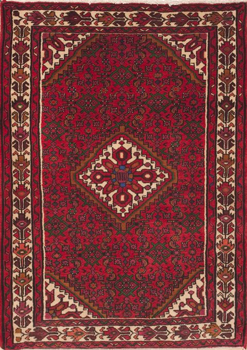 Hamedan Red Hand Knotted 37 X 51  Area Rug 100-11437 Image 0