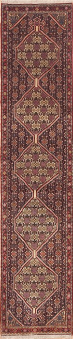 Sanandaj Green Runner Hand Knotted 17 X 81  Area Rug 100-11448 Image 0