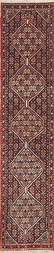 Sanandaj Green Runner Hand Knotted 1'7" X 8'1"  Area Rug 100-11448