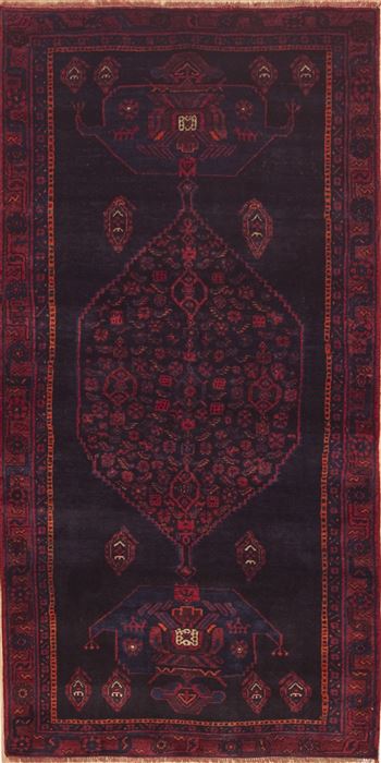 Hamedan Red Hand Knotted 311 X 79  Area Rug 100-11456 Image 0