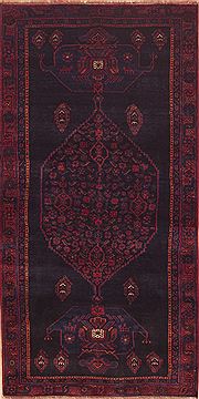 Hamedan Red Hand Knotted 3'11" X 7'9"  Area Rug 100-11456