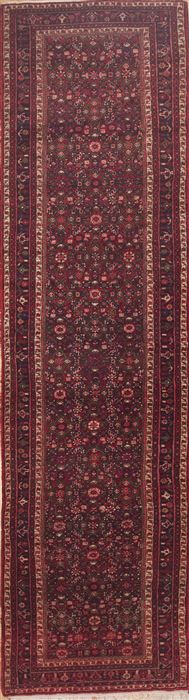 Hamedan Red Runner Hand Knotted 33 X 130  Area Rug 100-11461 Image 0