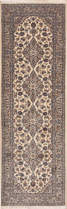 Nain Beige Runner Hand Knotted 32 X 99  Area Rug 100-11464 Image 0