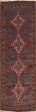 Hamedan Blue Runner Hand Knotted 3'0" X 9'6"  Area Rug 100-11474