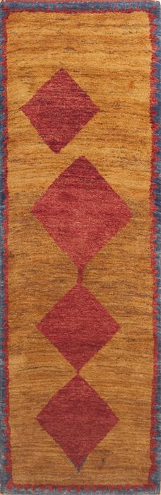 Gabbeh Yellow Runner Hand Knotted 211 X 611  Area Rug 100-11478 Image 0