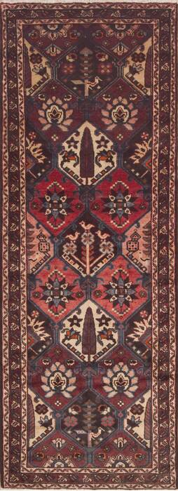Bakhtiar Red Runner Hand Knotted 36 X 911  Area Rug 100-11482 Image 0