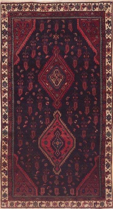 Hamedan Blue Hand Knotted 39 X 73  Area Rug 100-11483 Image 0