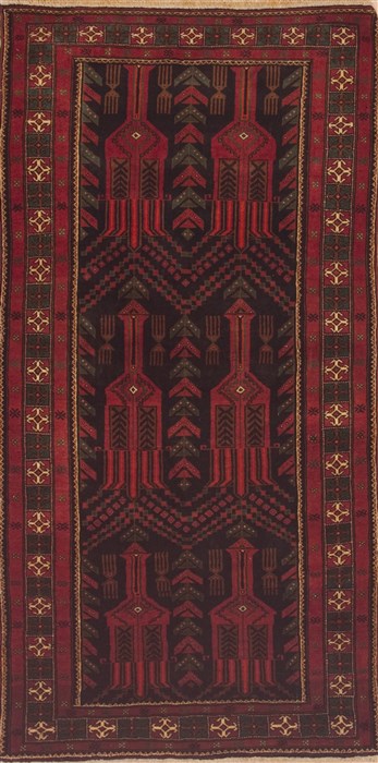 Baluch Red Hand Knotted 40 X 82  Area Rug 100-11487 Image 0