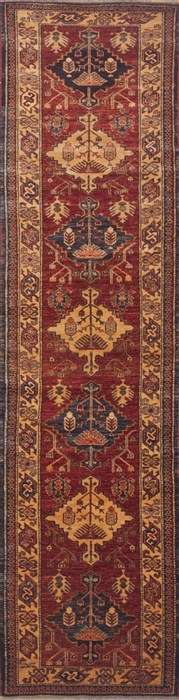 Kazak Red Runner Hand Knotted 28 X 110  Area Rug 100-11493 Image 0