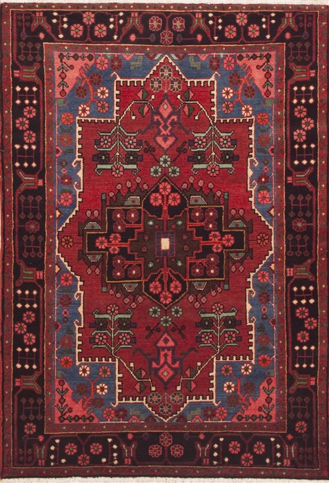 Hamedan Red Hand Knotted 45 X 63 Area Rug 100-11495 Image 0