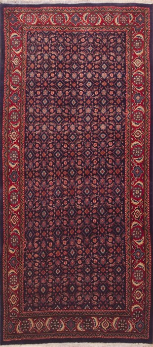 Mahal Blue Runner Hand Knotted 40 X 97  Area Rug 100-11498 Image 0
