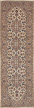 Ardakan Beige Runner Hand Knotted 3'3" X 10'2"  Area Rug 100-11503