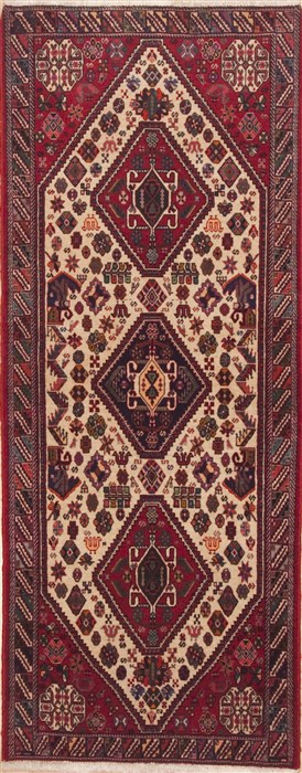Qashqai Red Runner Hand Knotted 27 X 68  Area Rug 100-11505 Image 0